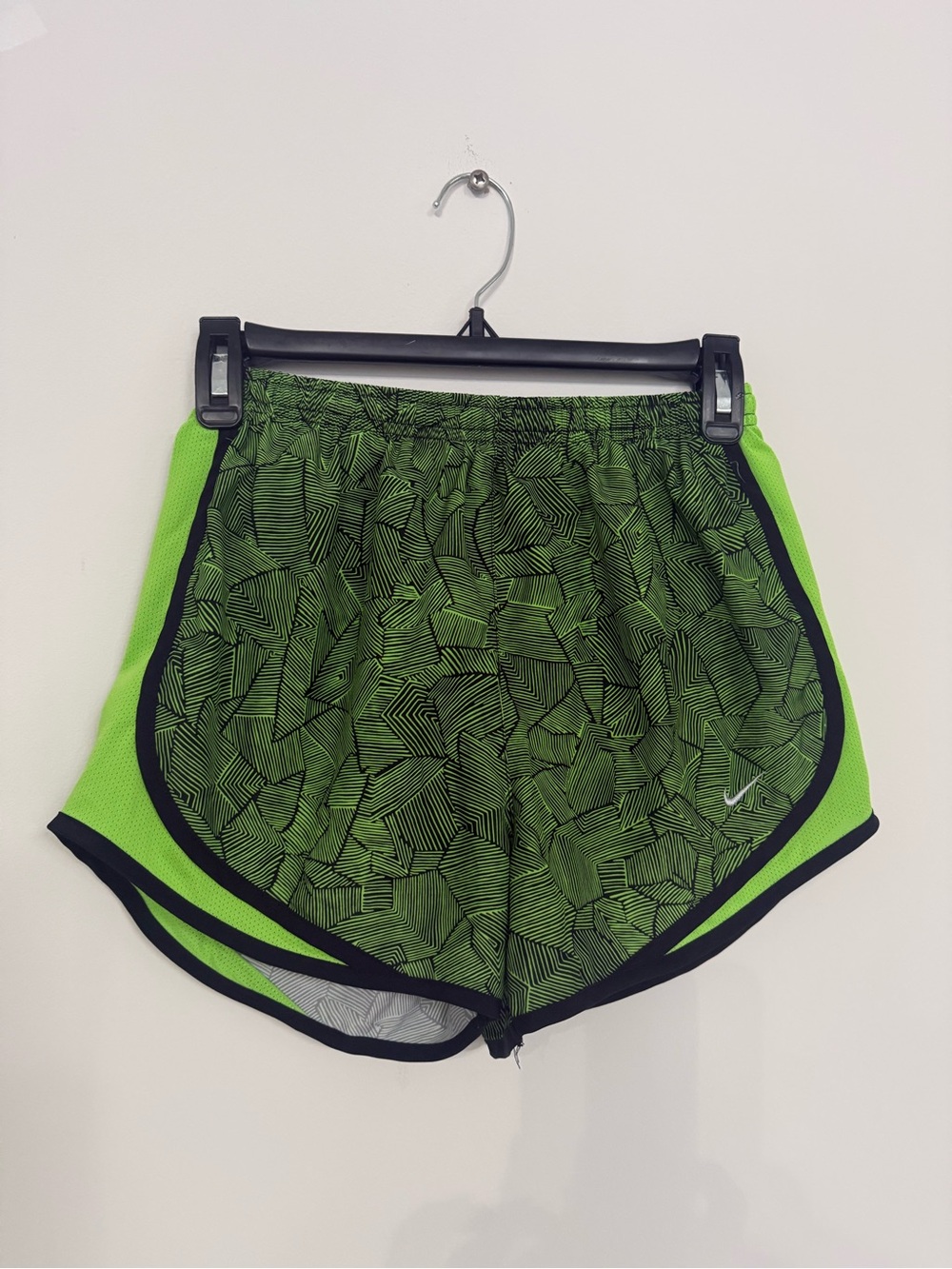 Nike Women’s Neon Green Patterned Athletic Shorts